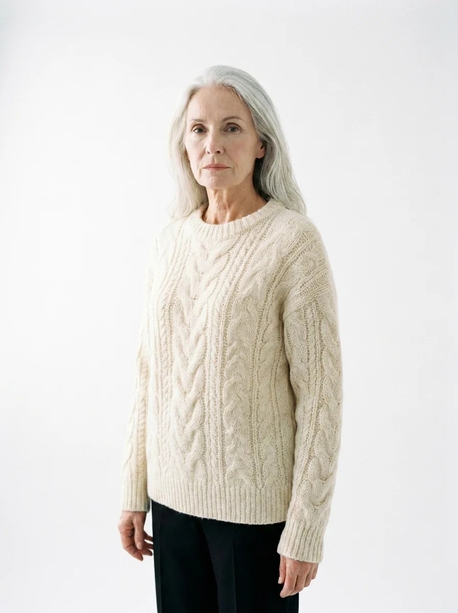 Cable knit sweater — FULL FRAME